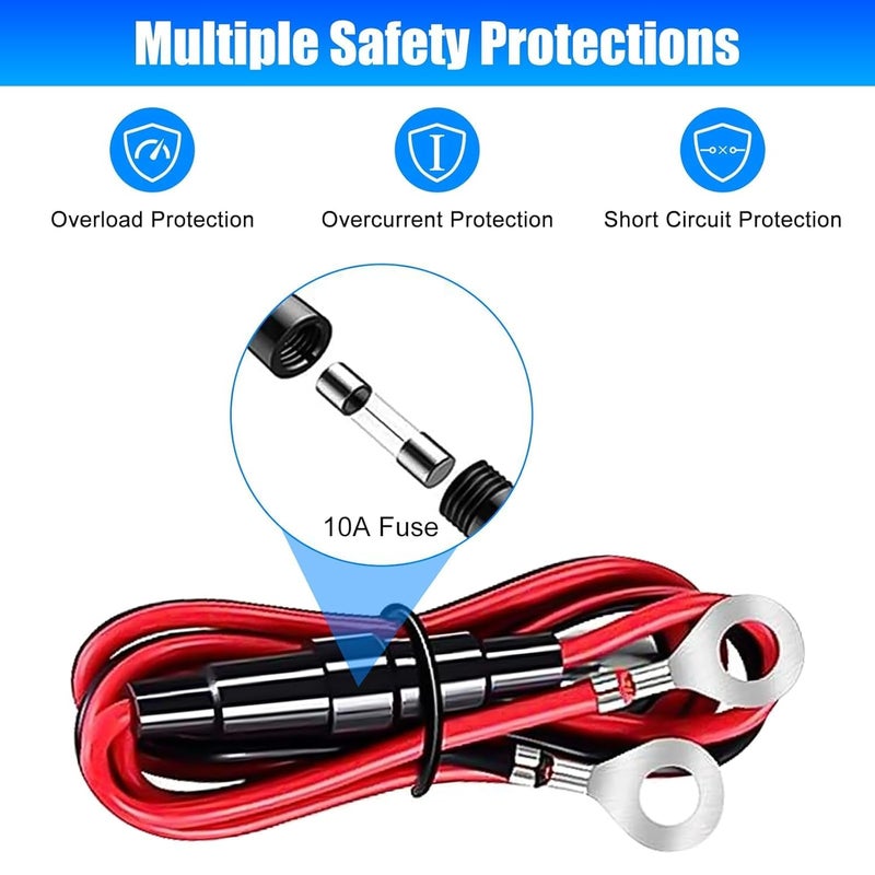 Linkstyle عداد جهد البطارية 2PCS، عداد فولت رقمي LED مقاوم للماء، عداد جهد دائري لسيارات البحرية والدراجات النارية والشاحنات والمركبات الترفيهية 12V/24V - Image 3
